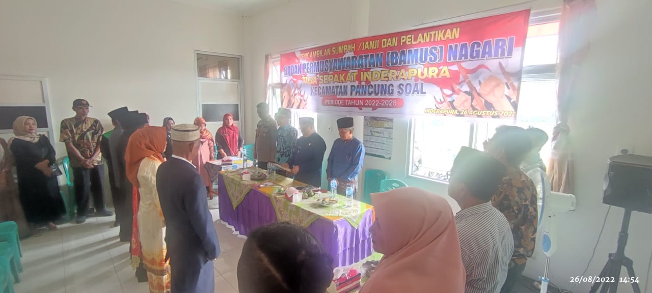 Pengambilan Sumpah Janji dan Pelantikan Bamus Nagari Tiga Sepakat Inderapura
